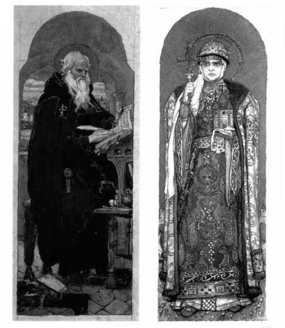 Княгиня Ольга и Нестор-летописец. В. Васнецов (1885–1893).