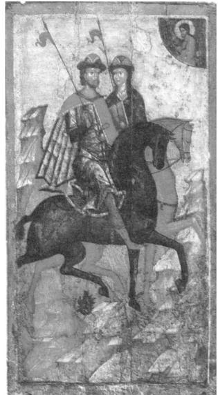 Борис и Глеб на конях (вторая половина XIV в.).