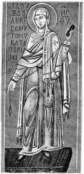 Фрагмент «Благовещения». Мозаика Софийского Киевского собора.
