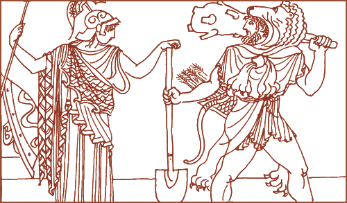 Весело пировал Геракл во дворце Эврисфея, а молва о его удивительных подвигах