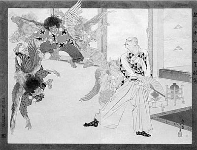Тосихидэ. Танец тэнгу. Из серии «Восемнадцать театральных сцен» (1898).