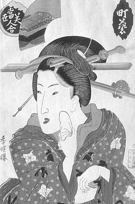 Утагава Кусинада. Умывающаяся гейша. Из серии «Современные красавицы» (конец