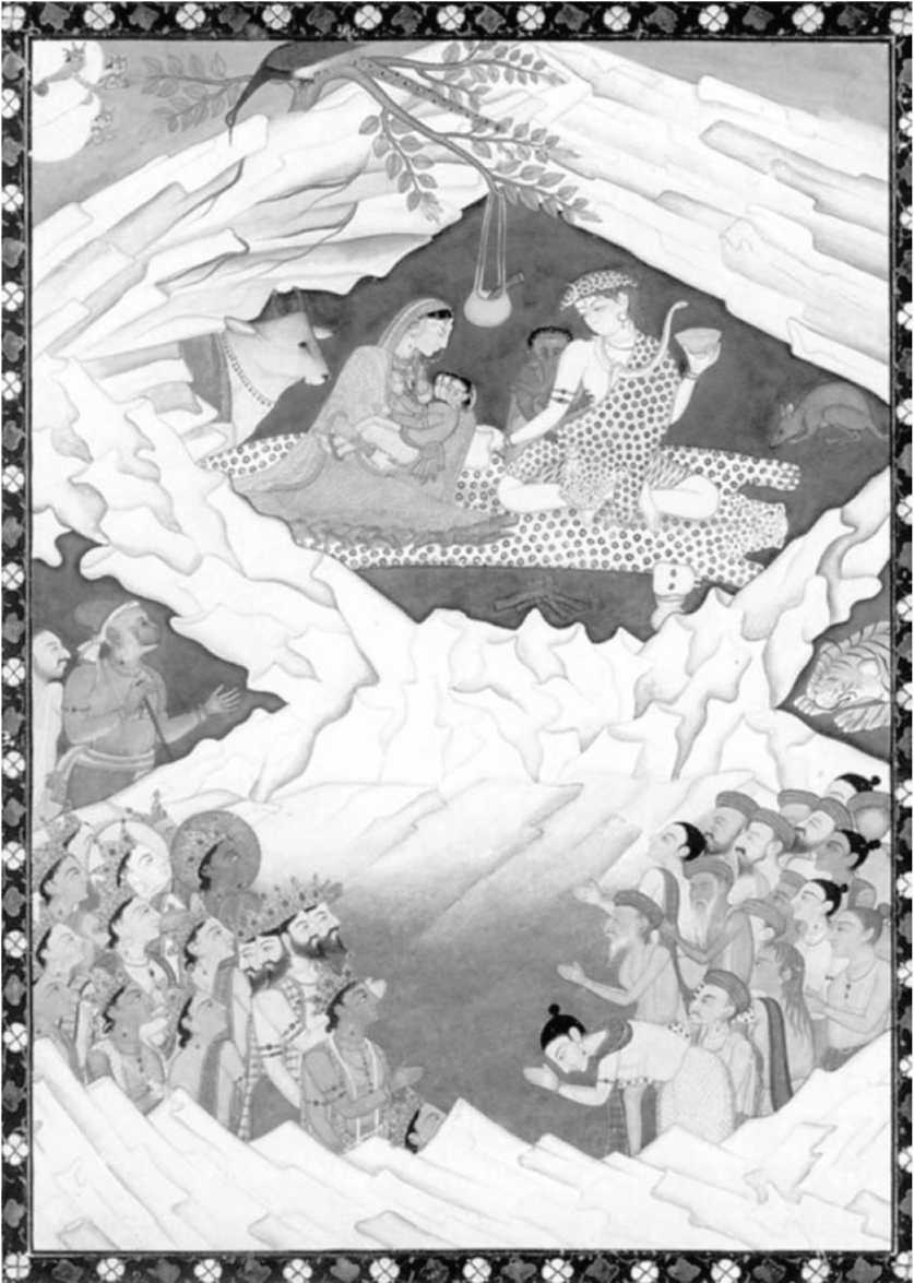 Парвати и Шива на горе Меру. Индийская миниатюра (XVIII в.).